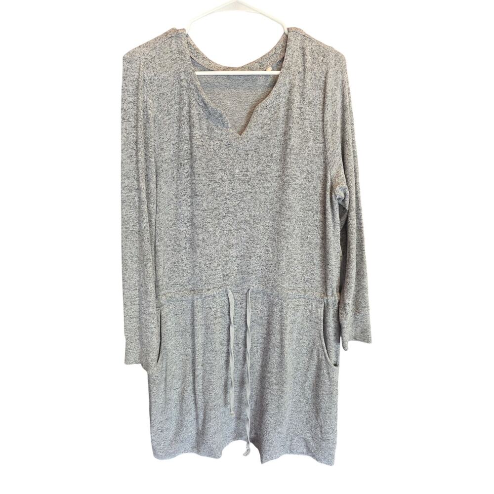 Soft Surroundings Stretchy Midi Dress MP Womens‎ Gray Long Sleeve Pullover Fall